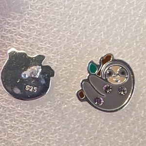 Sterling silver sloth earrings NWT